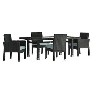 HomeVance Ravinia Wicker Patio Dinning Table & Chair 5-piece Set