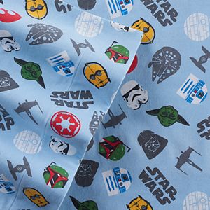 Star Wars Scatter Print Flannel Sheet Set