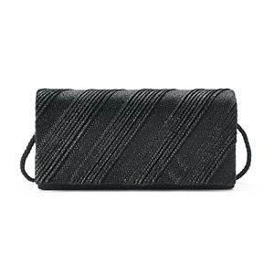 Gunne Sax Chloe Diagonal Pleated Lurex Clutch