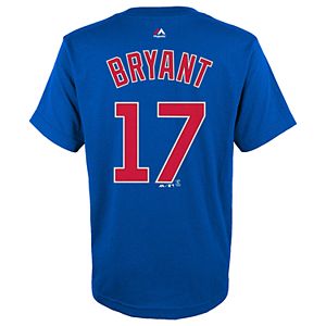 Boys 8-20 Majestic Chicago Cubs Kris Bryant Name & Number Tee