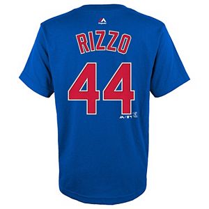Boys 8-20 Majestic Chicago Cubs Anthony Rizzo Name & Number Tee