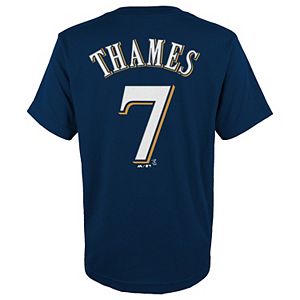 Boys 8-20 Majestic Milwaukee Brewers Eric Thames Name & Number Tee