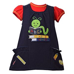Toddler Girl Bonnie Jean Bookworm Jumper & Bodysuit Set