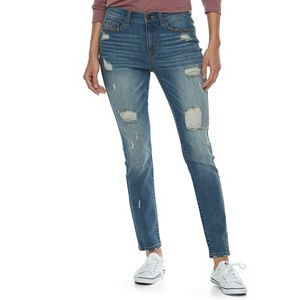 Juniors' Mudd® Studded Ripped Ankle Skinny Jeans