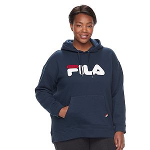 Plus Size FILA SPORT Applique Logo Hoodie