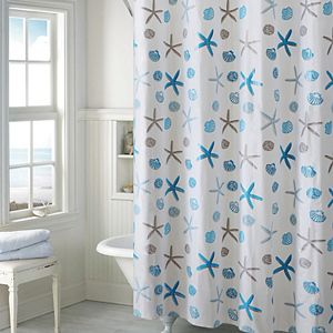 EZ-On by Hookless Seashell PEVA Shower Curtain