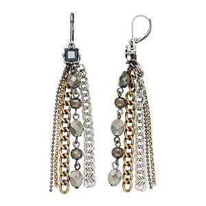 Simply Vera Vera Wang Nickel Free Tri Tone Fringe Drop Earrings