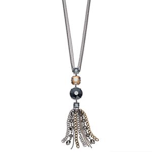 Simply Vera Vera Wang Long Tri Tone Multi Strand Tassel Necklace