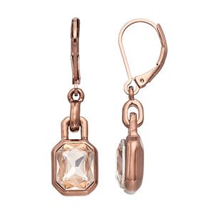 Simply Vera Vera Wang Nickel Free Brown Rectangular Stone Drop Earrings