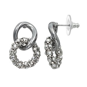 Simply Vera Vera Wang Nickel Free Interlocked Drop Hoop Earrings