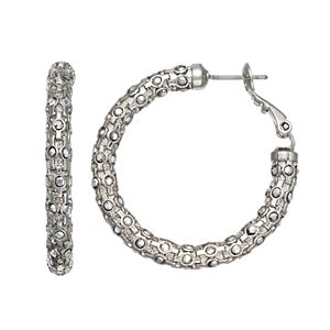 Simply Vera Vera Wang Nickel Free Faceted Metallic Stone Hoop Earrings