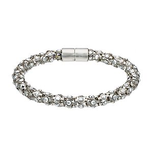 Simply Vera Vera Wang Metallic Faceted Stone Popcorn Mesh Bracelet