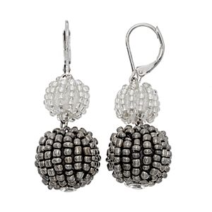 Simply Vera Vera Wang Seed Bead Ball Nickel Free Double Drop Earrings