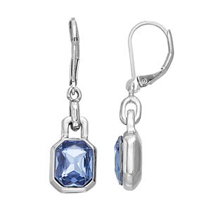 Simply Vera Vera Wang Blue Rectangular Stone Nickel Free Drop Earrings