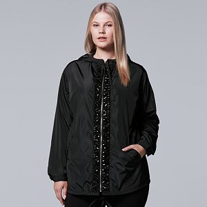 Plus Size Simply Vera Vera Wang 10th Anniversary Beaded Luxe Windbreaker