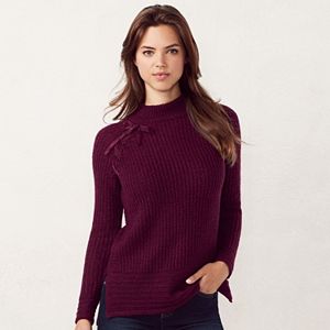 Women's LC Lauren Conrad Lace-Up Raglan Sweater