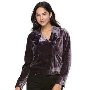 Women's Apt. 9® Velvet Moto Jacket