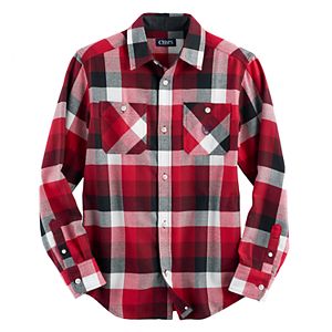 Boys 4-20 Chaps Plaid Flannel Button-Down Shirt