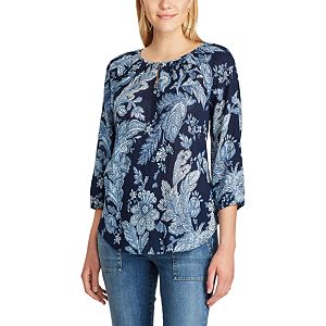 Petite Chaps Printed Georgette Blouse