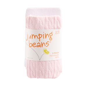 Toddler Girl Jumping Beans® 2-pk. Cable Knit & Solid Heavyweight Tights