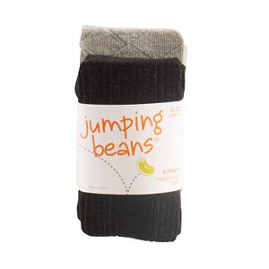 Toddler Girl Jumping Beans® 2-pk. Ribbed & Diamond Knit Heavyweight Tights