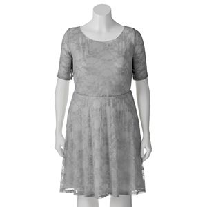 Juniors' Plus Size Wrapper Lace A-Line Dress