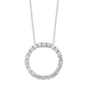 14k Gold 1/2 Carat T.W. IGL Certified Diamond Circle Pendant Necklace