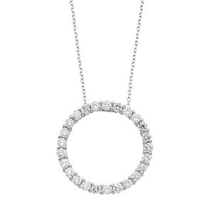 14k Gold 1 Carat T.W. IGL Certified Diamond Circle Pendant Necklace