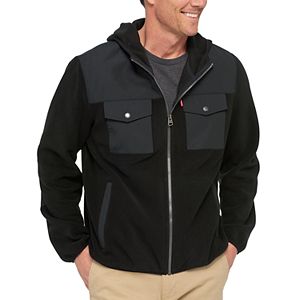 Big & Tall Levi's® Fleece Mixed Media Hooded Jacket