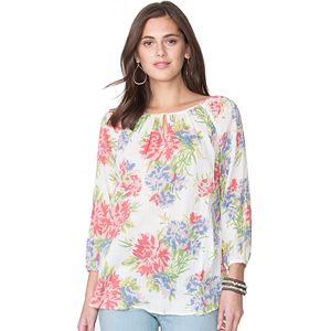 Women's Chaps Printed Georgette Blouse