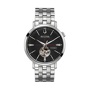 Bulova Men's Classic Stainless Steel Automatic Skeleton Watch - 96A199