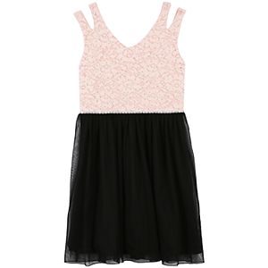 Girls 7-16 & Plus Size Speechless Glitter Lace Tulle Dress