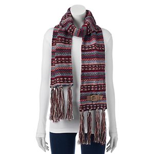 MUK LUKS Buckle Accent Fringed Oblong Scarf