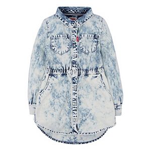 Girls 4-6x Levi's® Fit & Flare Acid Wash Denim Shirt Dress