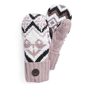 Women's MUK LUKS Faux Fur-Lined Pot Holder Mittens