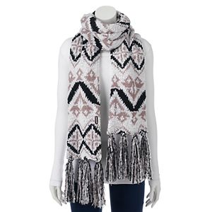 MUK LUKS Tribal Fringed Oblong Scarf