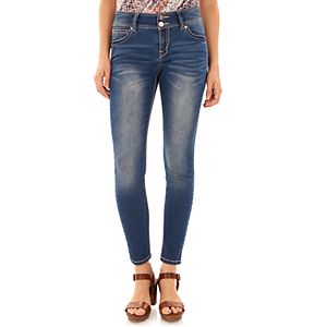 Juniors' Wallflower Luscious Curvy Faded Skinny Jeans