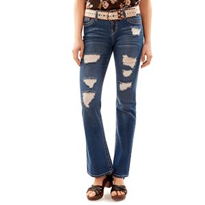 Juniors' Wallflower Legendary Ripped Bootcut Jeans