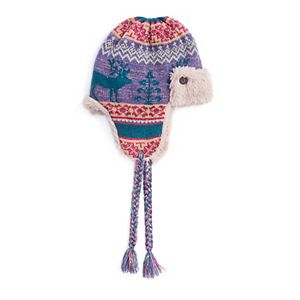 Women's MUK LUKS Reindeer Fairisle Trapper Hat