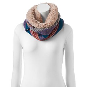 MUK LUKS Faux Fur Lined Reindeer Funnel Scarf