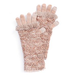 Women's MUK LUKS 3-in-1 Cable Knit Tech Gloves