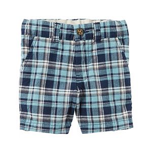 Toddler Boy Carter's Plaid Flat-Front Shorts