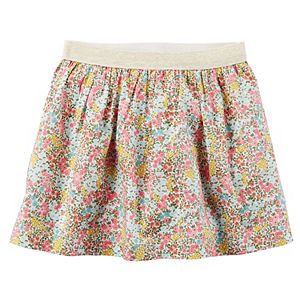 Toddler Girl Carter's Floral Metallic Skirt