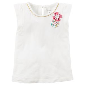 Toddler Girl Carter's Flutter Sleeve Rosette Tee