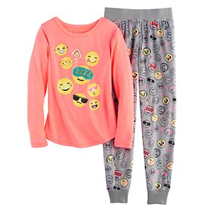 Girls 4-14 SO® Glitter Graphic Tee & Fleece Bottoms Pajama Set