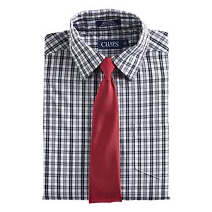 Boys 8-20 Chaps Plaid Shirt & Tie Set