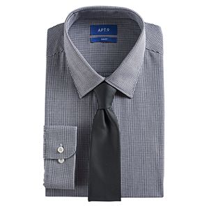 Men's Apt. 9® Slim-Fit Stretch Spread-Collar Dress Shirt & Tie Set