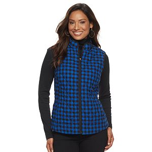 Women's Croft & Barrow® Quilted Flannel Front Plaid Vest