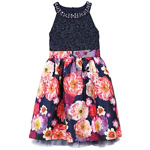 Girls 7-16 & Plus Size Speechless Glitter & Floral Dress