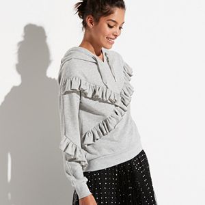 k/lab Metallic Ruffle Hoodie